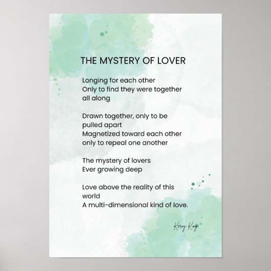 恋人の謎 – 愛の詩 ポスター (正面)