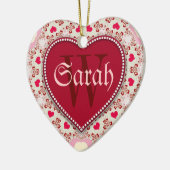 恋人の赤い一流のドアのシンボルや象徴のオーナメント セラミックオーナメント (左)