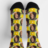 恋人の黄色い写真おもしろい ソックス (上部)