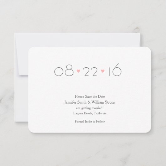 (恋人の) 結婚式の日程予告 セーブザデート (正面)