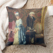 恋人のTiff 1872年(パネルの油) クッション (ブランケット)