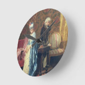 恋人のTiff 1872年(パネルの油) ラウンド壁時計 (傾斜)