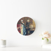 恋人のTiff 1872年(パネルの油) ラウンド壁時計 (ホーム)