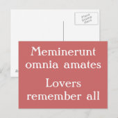 恋人は全てを覚えている – ラテン引用文 ポストカード (正面/裏面)