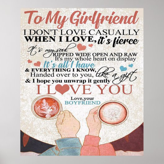 恋人へのラブコード | 面白い名言ギフト ポスター (正面)