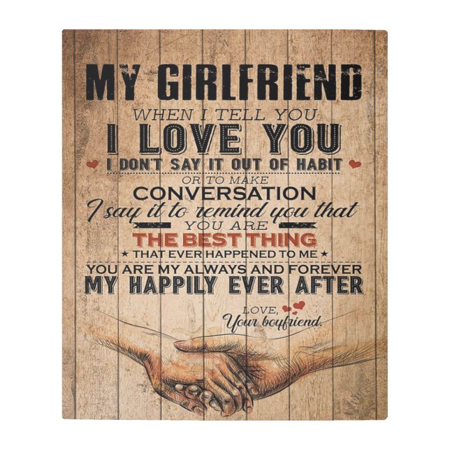 恋人へのラブコード | 面白い名言ギフト メタルプリント (正面)