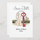 恋人へのロンドン風ラブレター 招待状 (正面/裏面)