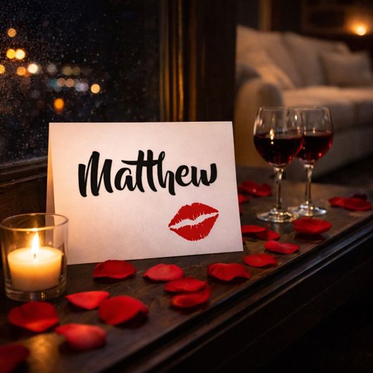 恋人への愛らしい赤い唇 カード