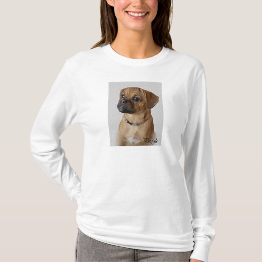 恋人への贈り物をパグル Tシャツ (正面)