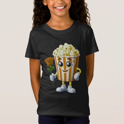 恋人への面白いポップコーンのデザイン Tシャツ (正面)