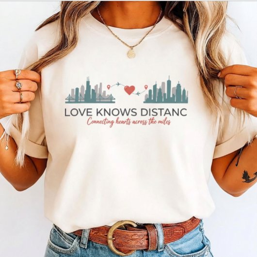 恋人への「Distance Love Knows Distance」 トライブレンドTシャツ