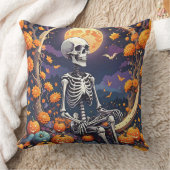 恋人を待ち構える骸骨 クッション (ブランケット)