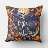 恋人を待ち構える骸骨 クッション (正面)