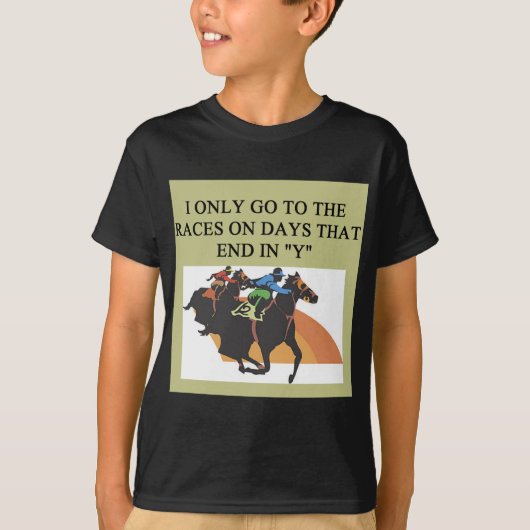 恋人を競争させているサラブレッド Tシャツ (正面)
