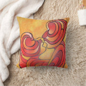 恋人キスとその体型枠Aラブハート クッション (ブランケット)