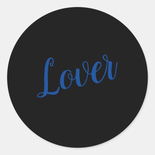 恋人シンプル言葉クラシック丸ステッカー ラウンドシール (正面)
