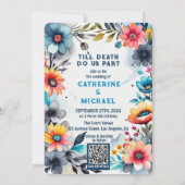 恋人タロットフローラ結婚ゴシックQRコード 招待状 (裏面)