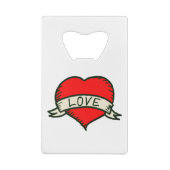 恋人ハート図形スケッチ クレジットカード栓抜き (裏面)