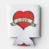 恋人ハート図形スケッチ 缶クーラー (裏面)