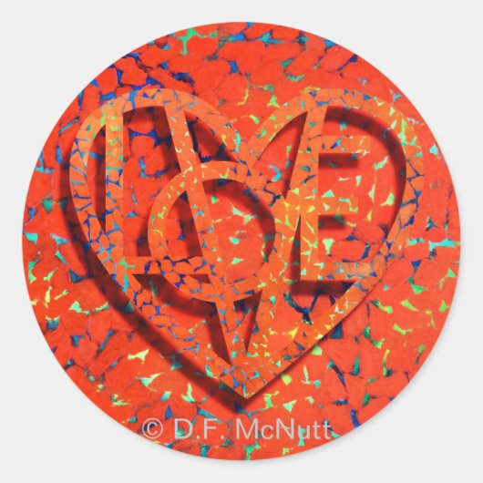 恋人ハート®ステッカー ラウンドシール (正面)