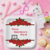 恋人バラ ペーパープレート (パーティー)