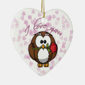 恋人フクロウ セラミックオーナメント (右)