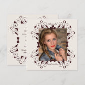 恋人フレームの写真の確認の招待状 招待状 (正面/裏面)