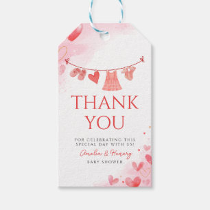 恋人ヴァレンティンズ女の子ベビーシャワー ギフトタグ
