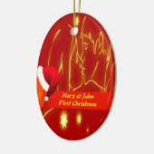 恋人初めてのクリスマスオーナメント セラミックオーナメント (左)