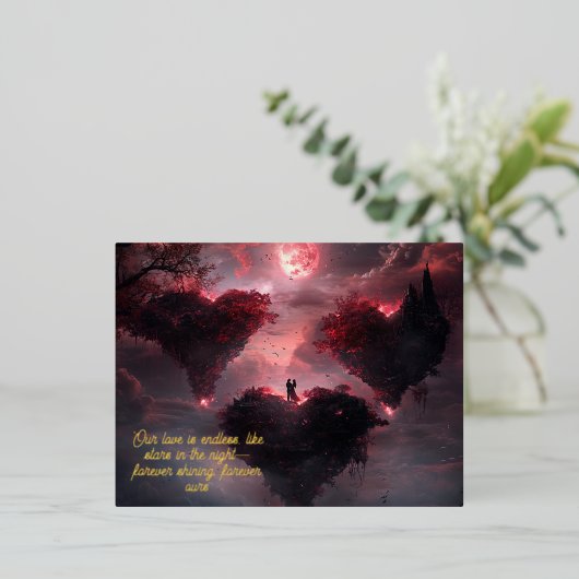 恋人同士が絡み合う 箔シーズンポストカード (立ち正面)