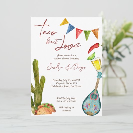 恋人同士のタコのシャワーメキシコのフェスタ 招待状 (スタンド正面)