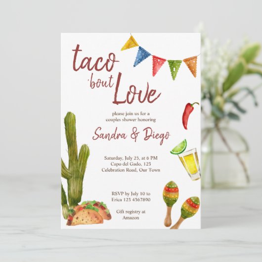 恋人同士のタコのシャワーメキシコのフェスタ 招待状 (スタンド正面)