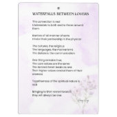 恋人同士の滝の高揚詩ポスター クリップボード (裏面)