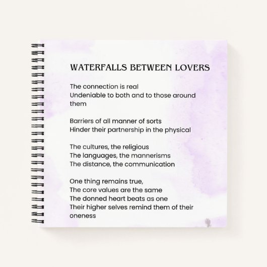 恋人同士の滝の高揚詩ポスター ノートブック (正面)