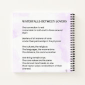 恋人同士の滝の高揚詩ポスター ノートブック (裏面)