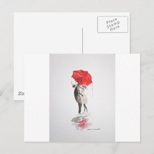 恋人同士キスをする ポストカード (正面/裏面)