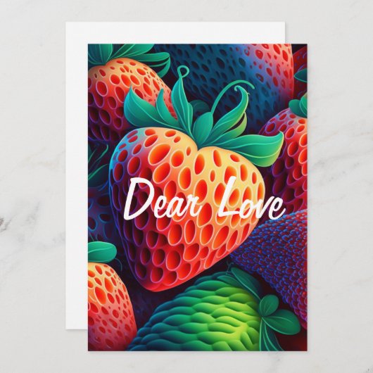恋人向けのストロベリーカード シーズンカード (正面/裏面)