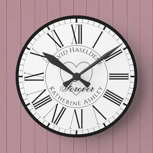 恋人向け – 永遠の恋パーソナライズされた人 ラウンド壁時計