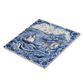 恋人地中海の青白セラミック瓦 タイル (側面)