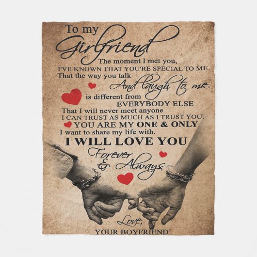 恋人引用文 |最高の妻への贈り物 フリースブランケット (正面)