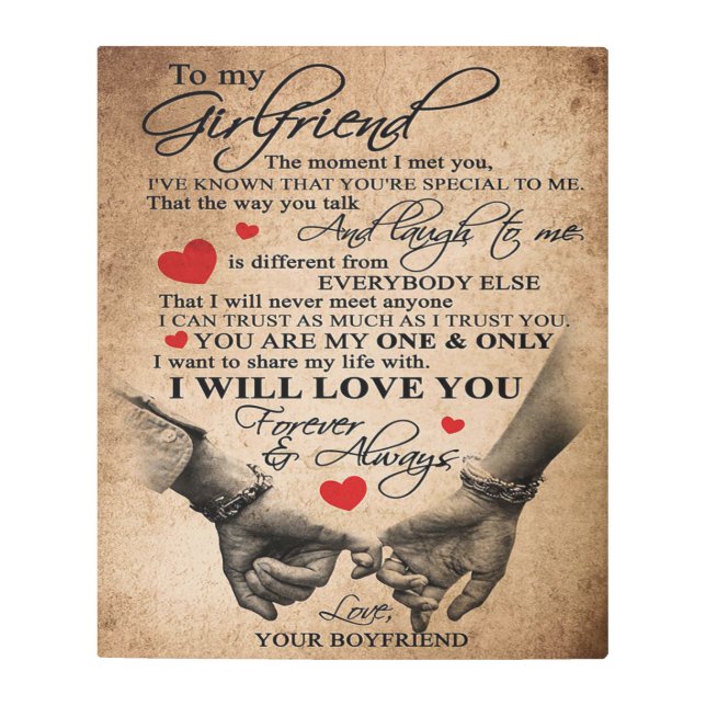 恋人引用文 |最高の妻への贈り物 メタルプリント (正面)