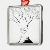 "恋人木"のオーナメント メタルオーナメント (左)