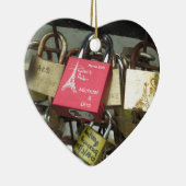 恋人橋-パリ愛ロック、フランス-急上昇させて下さい セラミックオーナメント (右)