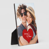 恋人赤いハート名写真 フォトプラーク (側面)