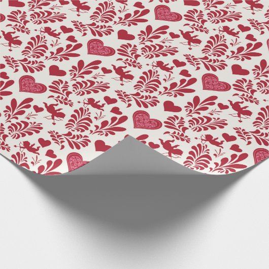 恋人赤と白向け贈り物の包装紙 ラッピングペーパー (角)