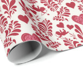恋人赤と白向け贈り物の包装紙 ラッピングペーパー (ロールコーナー)