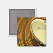 恋人1ハーフゴールデンハート マグネット (正面/裏面)