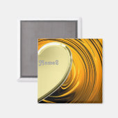 恋人2ハーフゴールデンハート マグネット (正面/裏面)