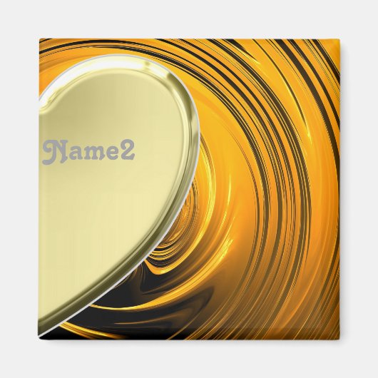 恋人2ハーフゴールデンハート マグネット (正面)