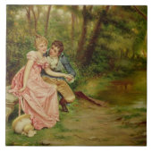 恋人(キャンバスの油) タイル (正面)